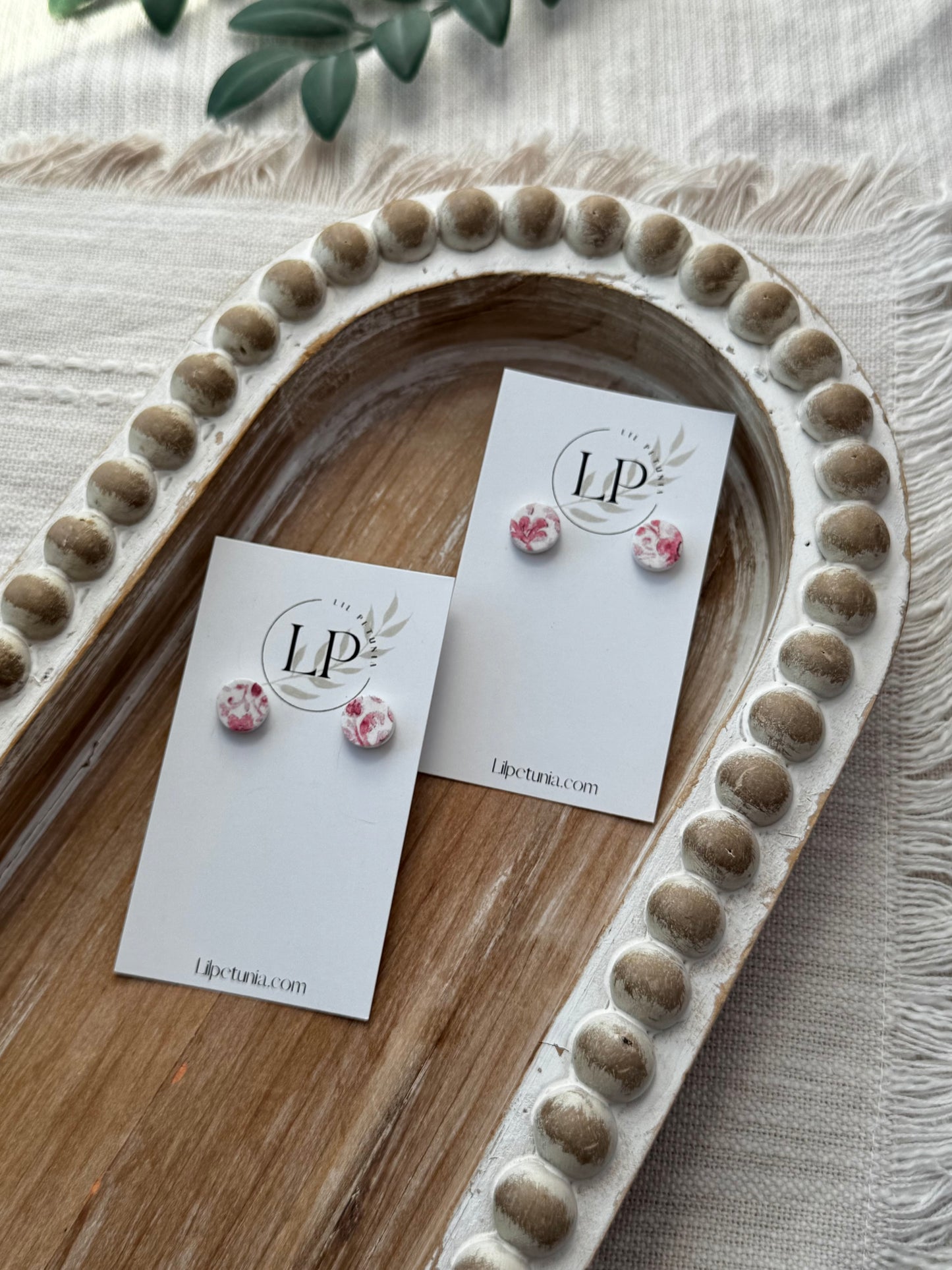 Pink Print Studs