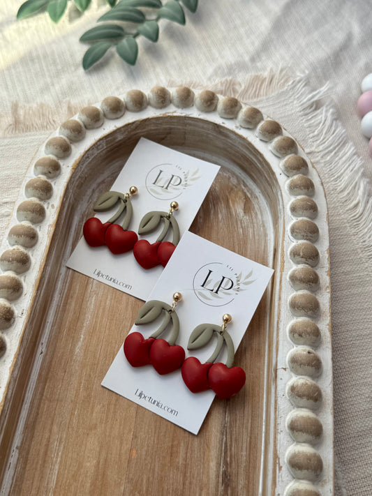 Cherry Heart Earrings