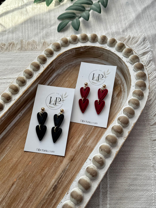 Double Heart Dangles