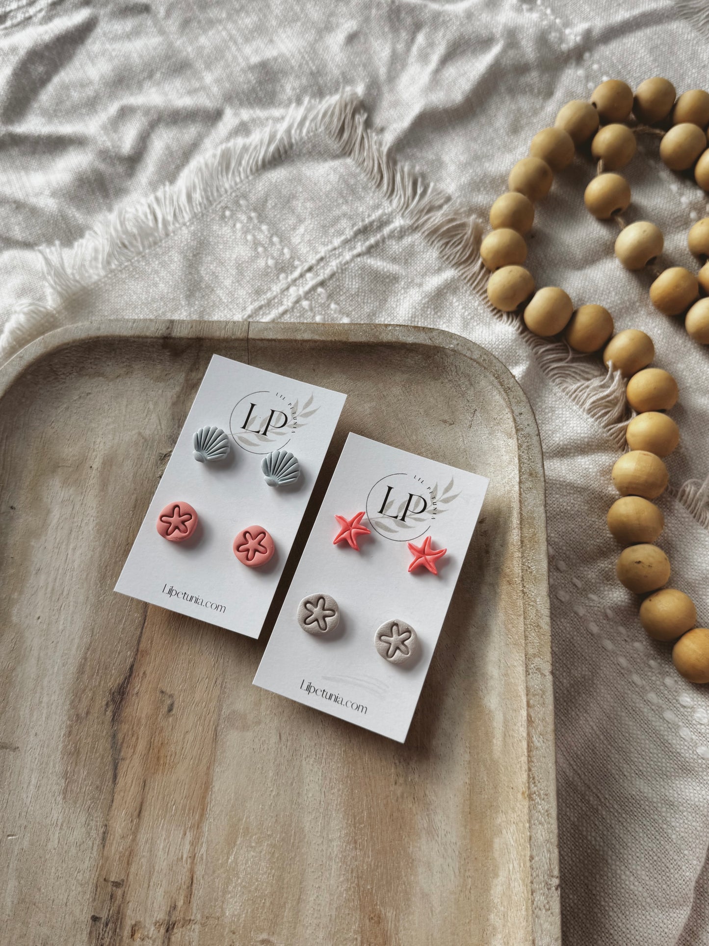 Beachy Stud Packs (pictured on the left, coral seashell pack not pictured)