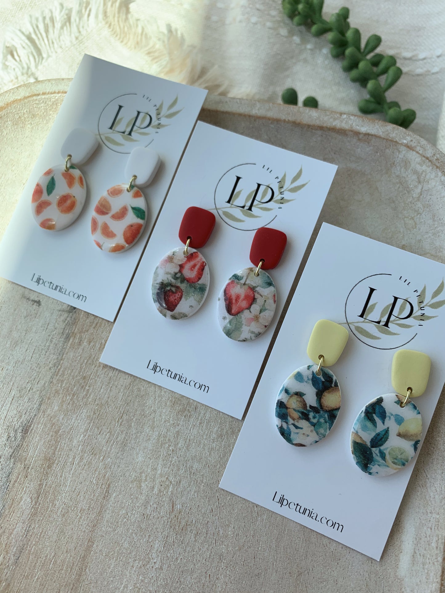 Fruit Print Simple Dangles